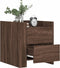vidaXL - Nachtkastje - 45x50x50 - cm - bewerkt - hout - bruin - eikenkleurig