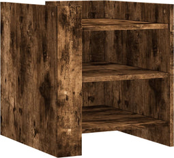 vidaXL - Nachtkastje - 45x50x50 - cm - bewerkt - hout - gerookt - eikenkleurig