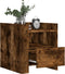 vidaXL - Nachtkastje - 45x50x50 - cm - bewerkt - hout - gerookt - eikenkleurig