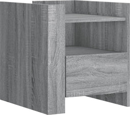 vidaXL - Nachtkastje - 45x50x50 - cm - bewerkt - hout - grijs - sonoma - eikenkleurig