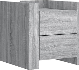 vidaXL - Nachtkastje - 45x50x50 - cm - bewerkt - hout - grijs - sonoma - eikenkleurig