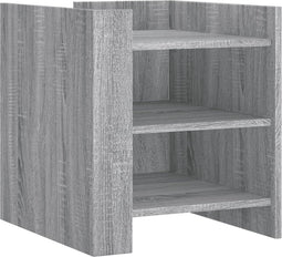 vidaXL - Nachtkastje - 45x50x50 - cm - bewerkt - hout - grijs - sonoma - eikenkleurig