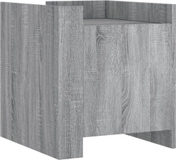 vidaXL - Nachtkastje - 45x50x50 - cm - bewerkt - hout - grijs - sonoma - eikenkleurig