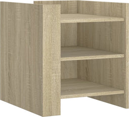vidaXL - Nachtkastje - 45x50x50 - cm - bewerkt - hout - sonoma - eikenkleurig