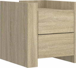 vidaXL - Nachtkastje - 45x50x50 - cm - bewerkt - hout - sonoma - eikenkleurig