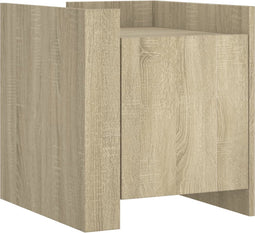 vidaXL - Nachtkastje - 45x50x50 - cm - bewerkt - hout - sonoma - eikenkleurig