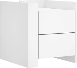 vidaXL - Nachtkastje - 45x50x50 - cm - bewerkt - hout - wit