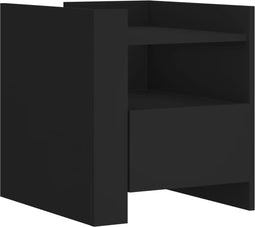 vidaXL - Nachtkastje - 45x50x50 - cm - bewerkt - hout - zwart