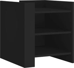 vidaXL - Nachtkastje - 45x50x50 - cm - bewerkt - hout - zwart