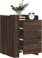 vidaXL - Nachtkastje - 45x50x65 - cm - bewerkt - hout - bruin - eikenkleurig
