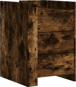 vidaXL - Nachtkastje - 45x50x65 - cm - bewerkt - hout - gerookt - eikenkleurig