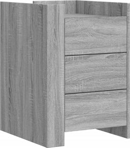vidaXL - Nachtkastje - 45x50x65 - cm - bewerkt - hout - grijs - sonoma - eikenkleurig