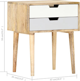 vidaXL - Nachtkastje - 47x35x59 - cm - massief - mangohout