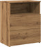 vidaXL - Nachtkastje - 50x32x60 - cm - bewerkt - hout - artisanaal - eikenkleurig