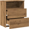 vidaXL - Nachtkastje - 50x32x60 - cm - bewerkt - hout - artisanaal - eikenkleurig