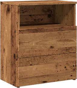 vidaXL - Nachtkastje - 50x32x60 - cm - bewerkt - hout - oud - houtkleurig