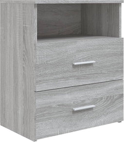 vidaXL - Nachtkastje - 50x32x60 - cm - grijs - sonoma - eikenkleurig