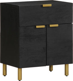 vidaXL - Nachtkastje - 50x33x60 - cm - bewerkt - hout - zwart