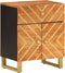 vidaXL - Nachtkastje - 50x33x60 - cm - massief - mangohout - bruin - en - zwart
