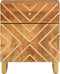 vidaXL - Nachtkastje - 50x33x60 - cm - massief - mangohout - bruin - en - zwart