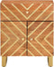 vidaXL - Nachtkastje - 50x33x60 - cm - massief - mangohout - bruin - en - zwart