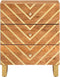 vidaXL - Nachtkastje - 50x33x60 - cm - massief - mangohout - bruin - en - zwart