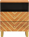 vidaXL - Nachtkastje - 50x33x60 - cm - massief - mangohout - bruin - en - zwart