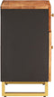 vidaXL - Nachtkastje - 50x33x60 - cm - massief - mangohout - bruin - en - zwart