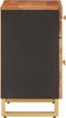 vidaXL - Nachtkastje - 50x33x60 - cm - massief - mangohout - bruin - en - zwart