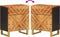 vidaXL - Nachtkastje - 50x33x60 - cm - massief - mangohout - bruin - en - zwart