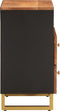vidaXL - Nachtkastje - 50x33x60 - cm - massief - mangohout - bruin - en - zwart