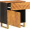 vidaXL - Nachtkastje - 50x33x60 - cm - massief - mangohout - bruin - en - zwart