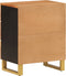 vidaXL - Nachtkastje - 50x33x60 - cm - massief - mangohout - bruin - en - zwart