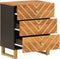 vidaXL - Nachtkastje - 50x33x60 - cm - massief - mangohout - bruin - en - zwart