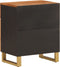 vidaXL - Nachtkastje - 50x33x60 - cm - massief - mangohout - bruin - en - zwart