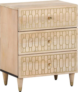 vidaXL - Nachtkastje - 50x33x60 - cm - massief - mangohout