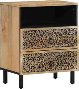 vidaXL - Nachtkastje - 50x33x60 - cm - massief - mangohout