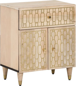 vidaXL - Nachtkastje - 50x33x60 - cm - massief - mangohout