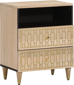 vidaXL - Nachtkastje - 50x33x60 - cm - massief - mangohout
