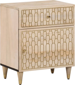 vidaXL - Nachtkastje - 50x33x60 - cm - massief - mangohout