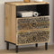vidaXL - Nachtkastje - 50x33x60 - cm - massief - mangohout