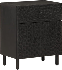 vidaXL - Nachtkastje - 50x33x60 - cm - massief - mangohout - zwart