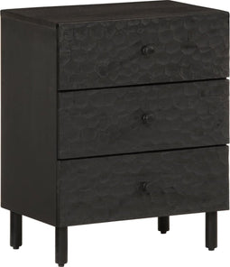 vidaXL - Nachtkastje - 50x33x60 - cm - massief - mangohout - zwart
