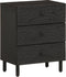 vidaXL - Nachtkastje - 50x33x60 - cm - massief - mangohout - zwart