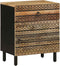 vidaXL - Nachtkastje - 50x33x60 - cm - massief - ruw - mangohout - zwart