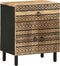 vidaXL - Nachtkastje - 50x33x60 - cm - massief - ruw - mangohout - zwart