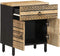 vidaXL - Nachtkastje - 50x33x60 - cm - massief - ruw - mangohout - zwart