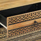vidaXL - Nachtkastje - 50x33x60 - cm - massief - ruw - mangohout - zwart