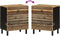 vidaXL - Nachtkastje - 50x33x60 - cm - massief - ruw - mangohout - zwart