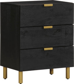 vidaXL - Nachtkastje - 50x33x62 - cm - bewerkt - hout - zwart